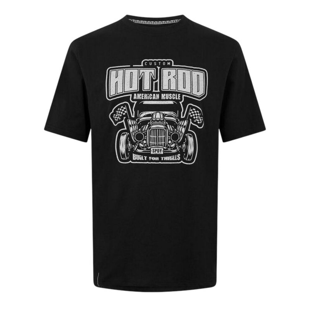Threadbare Mens Hot Rod Car T-Shirt / Black